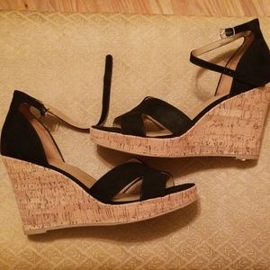 Material Girl Black Platform Wedges